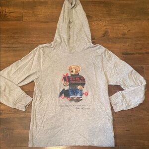 Polo Ralph Lauren Boy’s Gray Bear Hoodie. Size L (14-16) Like New.